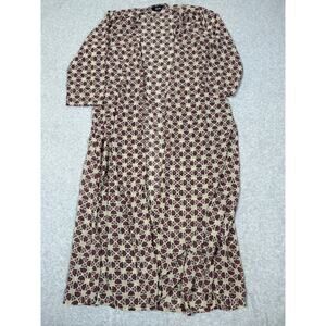 Indiya Womens Size L Floral Long Open Front Sheer Kimono